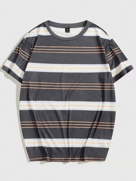 

men block striped tee b3pl#, White;black