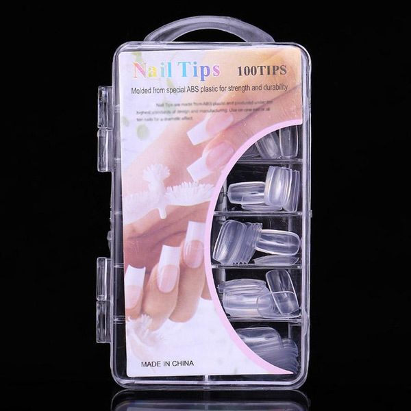 

false nails 100 pcs/box with case practice polish gel artificial fake tips salon diy nail art cin6 899, Red;gold