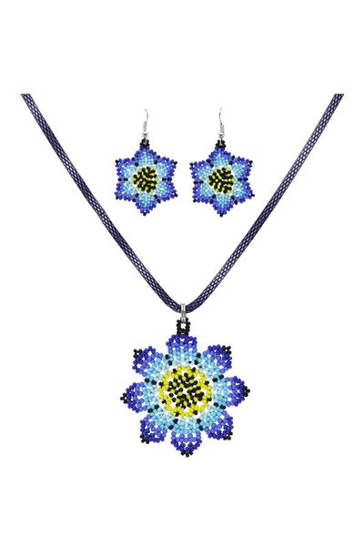 

earrings & necklace women's fashion jewelry blue beaded and jewelery sets, Silver