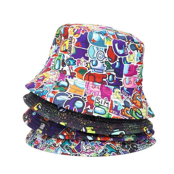 pescatore top bambino cappello bambini cappelli parasole berretti estate autunno berretto a doppia faccia modello di cartone animato cappellini moda sole per bambini beanie G717FTJ