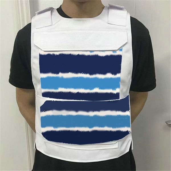 

gradient letter printed tactical assault vest outdoor hunting hiking protective clothes men training clothing backpack waist bag vest, Black;white