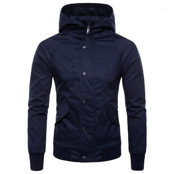 

s-2xl men casual slim jacket fashion cotton solid color hooded jersey for male nice autumn winter1, Black;brown