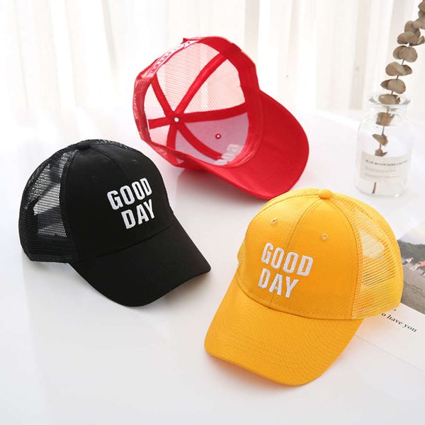 

children's hat men's summer boys girls' net breathable cap parent child baseball children's sun, Yellow