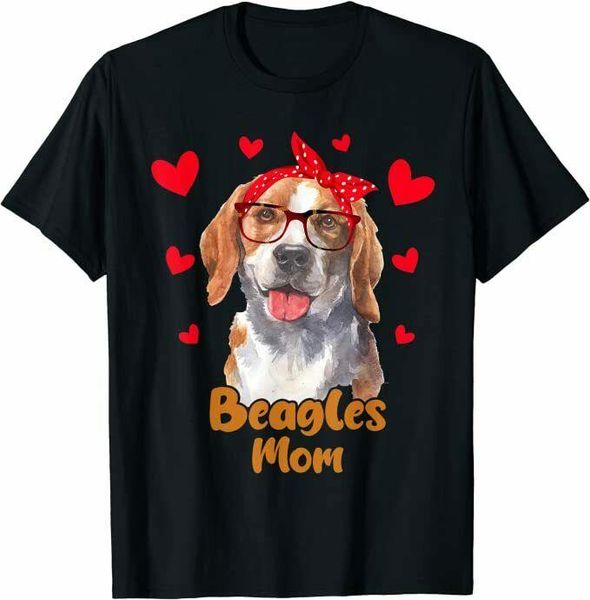 

beagle mom valentines day dog mom mother day gift t-shirt size s-5xl, White;black