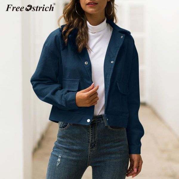 

women's jackets ostrich jacket autumn winter casual long sleeve turn-down collar single breasted basic women pockets warm coat n30, Black;brown