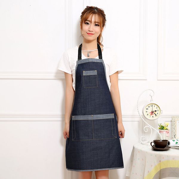 

apron summer simple denim hanging neck labor protection waiter advertising