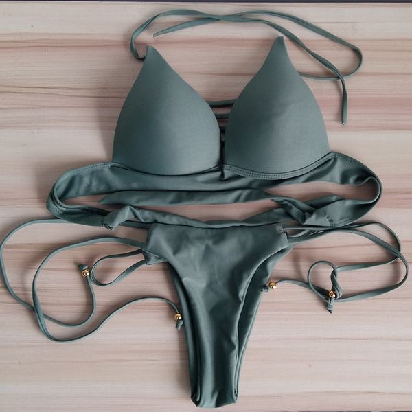 

women's bikini swimwear 2021 bandage split, White;black