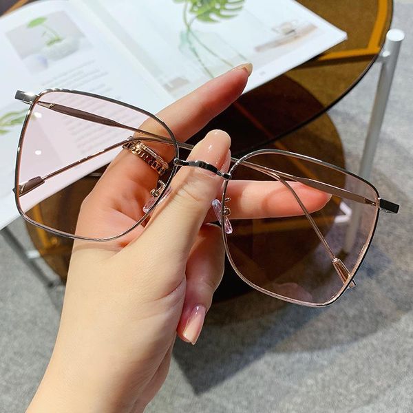 

fashion sunglasses frames 2021 irregular trend big face thin powder glasses, Black