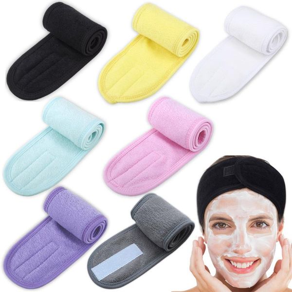 Yanlış Kirpik Uzatma Ayarlanabilir Hairband Spa Banyo Duş Wrap Kafa Terry Bezi ile Sihirli Bant Kozmetik Kadın Makyaj Aksesuarları