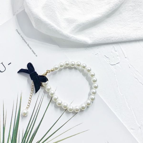 

beaded, strands elegant black wine red color bow freshwater pearl bracelet round letter for women girls party jewelry