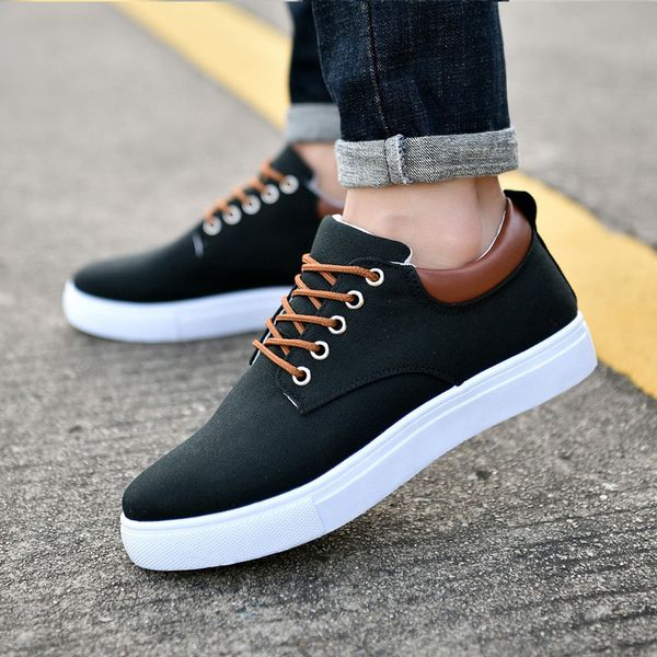 

2024 men fashion canvas sneakers shoes black white blue grey red khaki mens casual out jogging walking item two