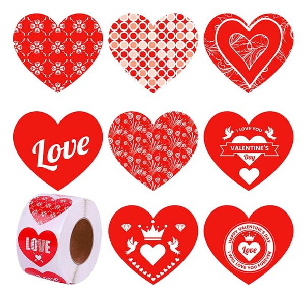 

gift wrap 1 roll valentine's day sticker heart sealing label decoration