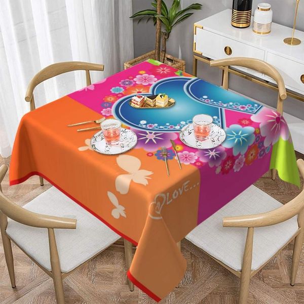 

table cloth pink hearts tablecloth rectangular waterproof proof tea coffee room decoration on valentine's day