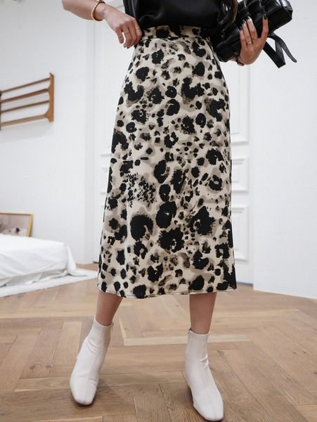 

dazy high waist allover print skirt a2wc#, Black