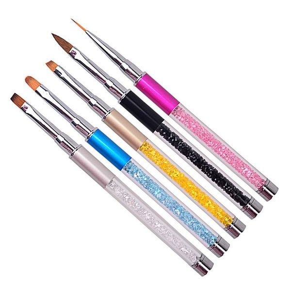 

nail brushes 1 pcs acrylic art gel brush manicure uv extension pen for polish painting drawing liner diy tools, Yellow