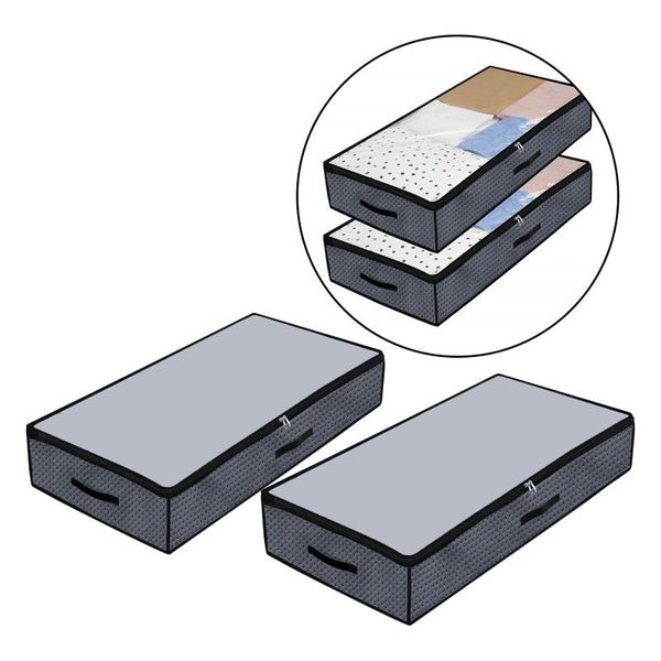 

storage bags 2pcs closet & underbed organizer with clear cover for clothes