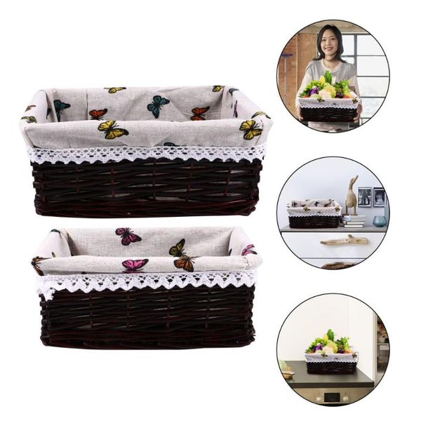 

storage baskets 2pcs sundry wicker home stuffs organizer