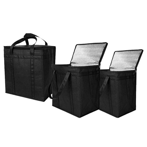 

storage bags 3pack insulated reusable grocery bag delivery with dual zipper