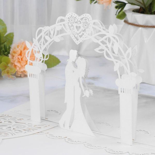

10pcs 3d up wedding invitation cards cut with envelope for x5qb greeting