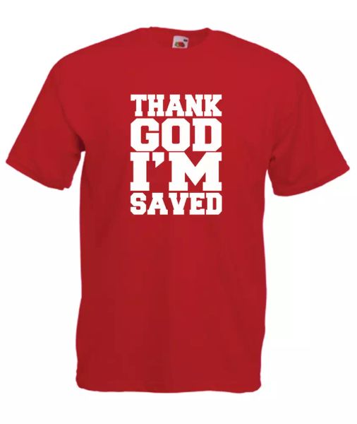 

thank god im saved christian xmas gift idea men women t shirts multi-color s-2xl, White;black