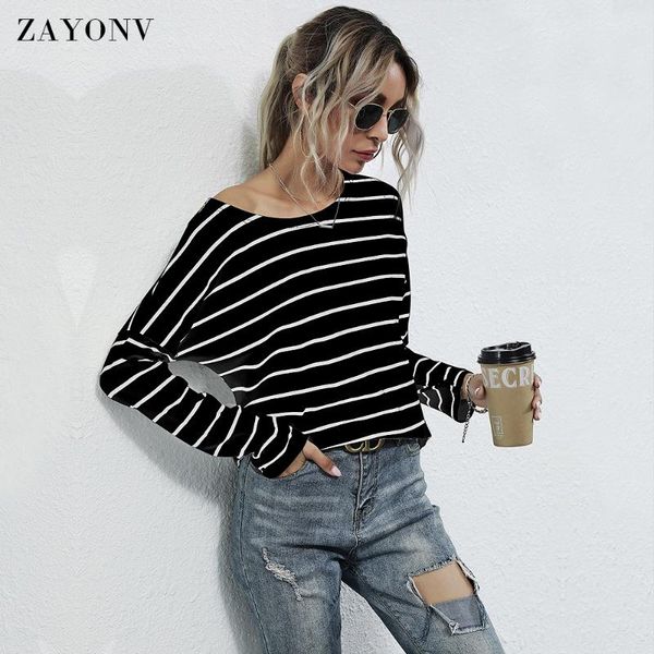 

women's t-shirt zayonv classic-fit long-sleeve crewneck, White