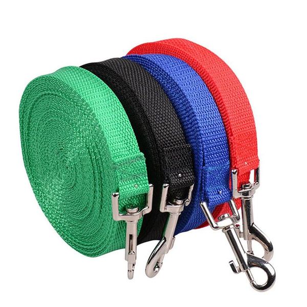 

dog collars & leashes 6m/9m/15m puppy lead leash obedience nylon training recall rope retractable leads