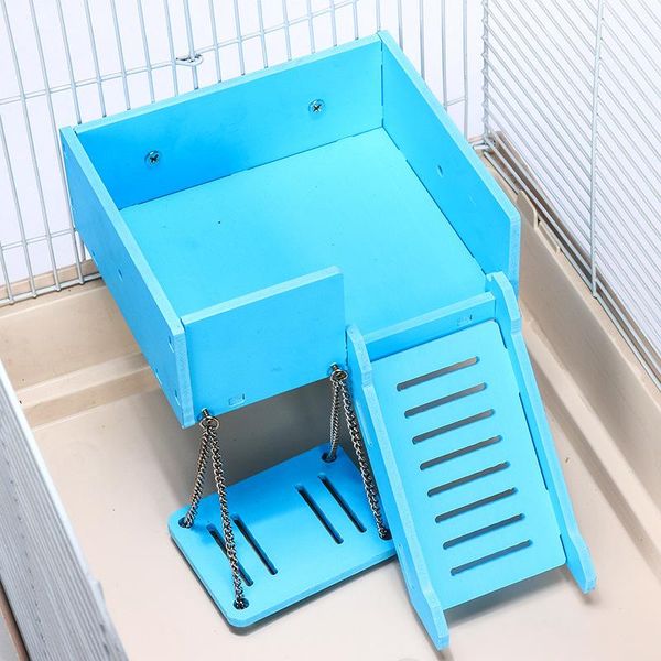 Küçük hayvan malzemeleri hamster altın ayı oyuncak ahşap ürünleri platform merdiven çit salıncak iki katlı tavan