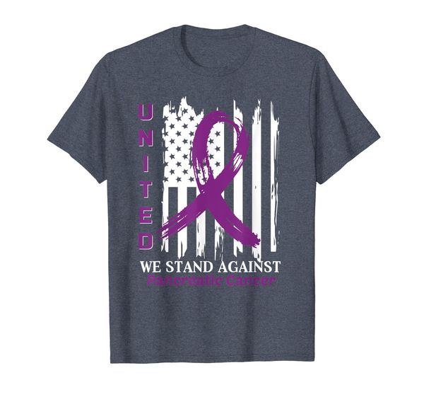 

united we stand against pancreatic cancer american tshirt, White;black
