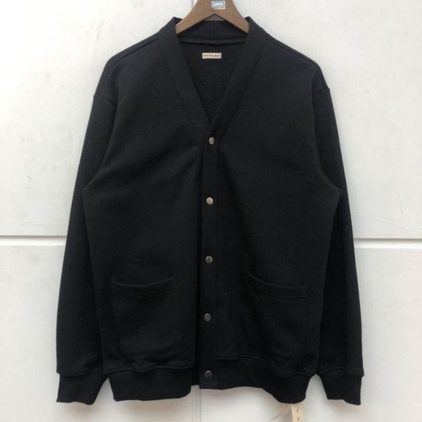 

men's hoodies & sweatshirts solid color cardigan single breasted kapital men women plus velvet hoodie pullover streetwear, Black
