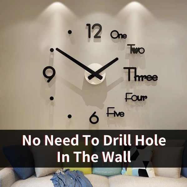 

wall clocks large modern diy clock creative mirror 3d stickers watch home design living room decoration gift