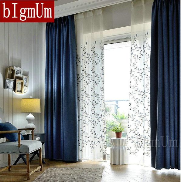 

customized faux linen pastoral / blackout curtains for living room/bedding room/ drapes custom-made curtain &