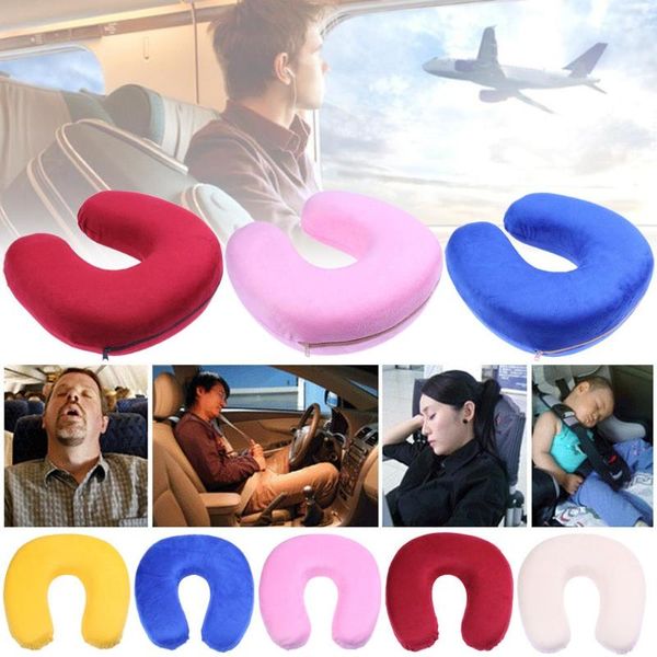

seat cushions pink neck pillow memory foam cotton u shape car head support office cushion approx. 300*260*70mm/11.81*10.23*2.75''