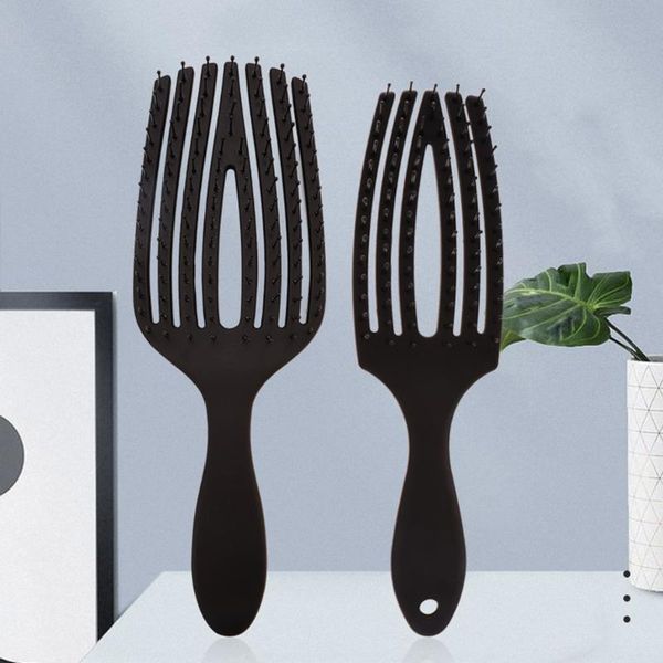 

hair brushes wet curly detangle combs scalp massage brush barber salon hairdressing comb women handle grip, Silver