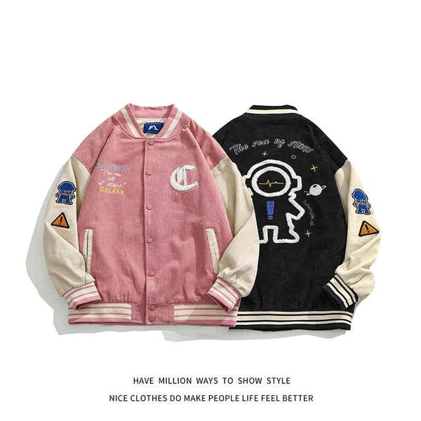 

men's jackets autumn 2021 male and female pilot baseball jacket, suitable for both men wo, wo, Black;brown
