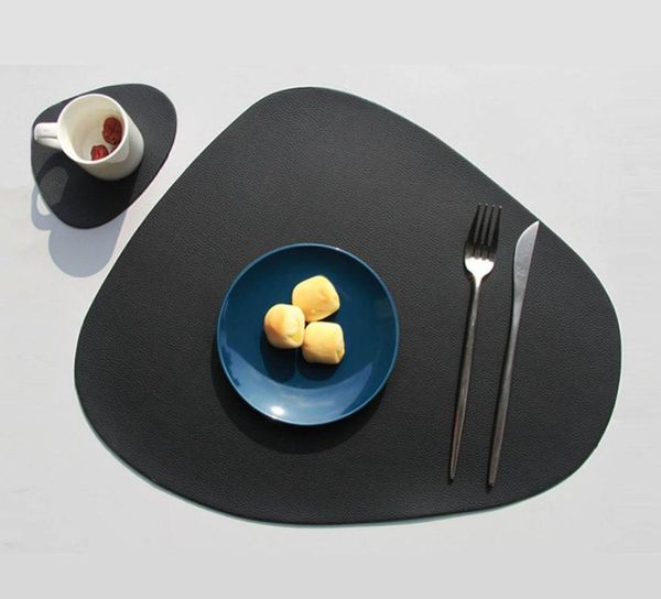 

mats & pads 12 pieces set flatware placemat table mat - artificial leather heat insulation non-slip simple placemats for dining