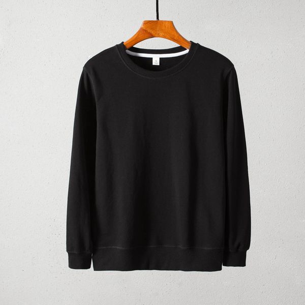

men's hoodies & sweatshirts pdd555 men's sweater autumn winter solid round neck thin loose pullover long sleeve sports fashion, Black