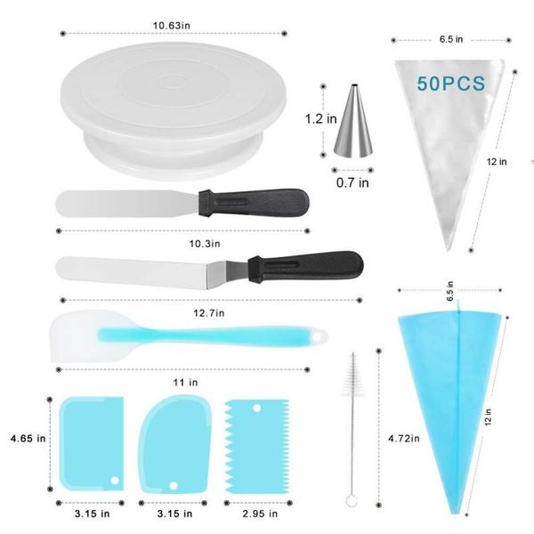 

baking & pastry tools 96 piece cake turntable set tool flower decorating tip
