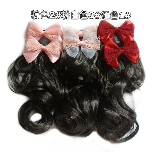 

wig children's long curly ponytail, Black