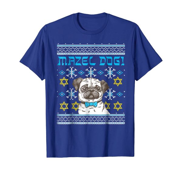 

passover mazel dog mazel tov pug ugly passover shirt, White;black