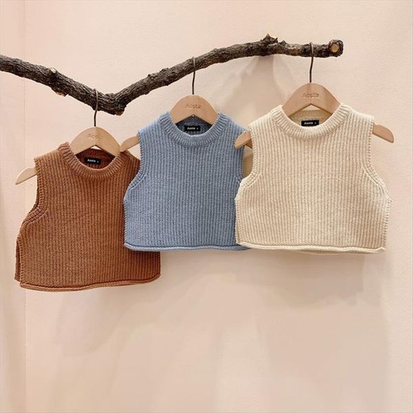 

korean japan style autumn baby girls boys knitting vest sleeveless coat winter solid color sweater, Camo