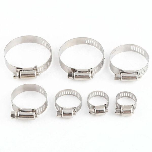 

watering equipments 10pcs stainless steel mini fuel line pipe hose clamp three clamps adjustable worm gear quick fa