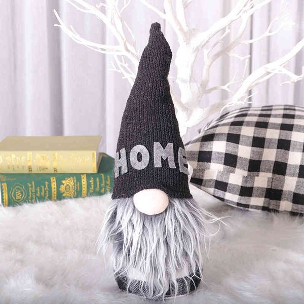 

christmas black and white lattice family series doll nordic wind pointed hat faceless goblin decoration