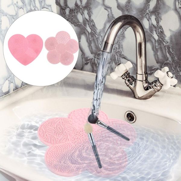 

eyelash curler 2pcs portable silicone makeup brush cleaning mat cleaner pad