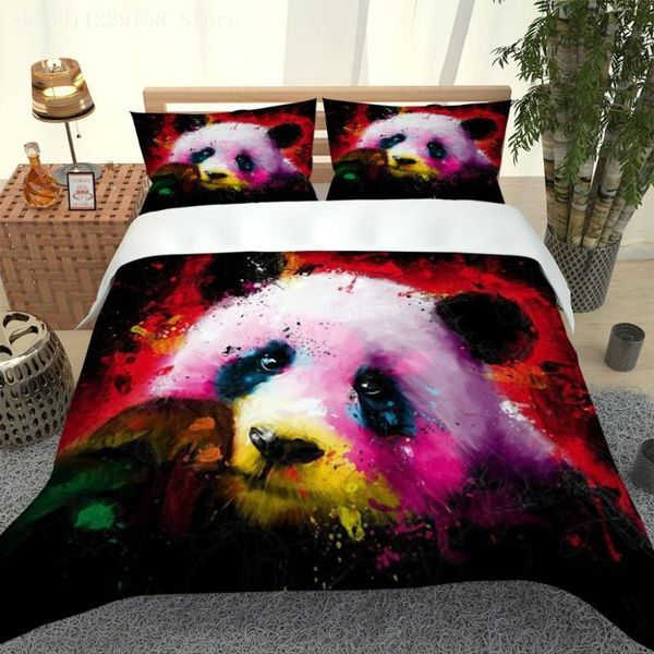 

bedding sets red/black set nordic duvet cover 260x220 220x240 king size quilt modern fashion panda bedroom no bed sheet