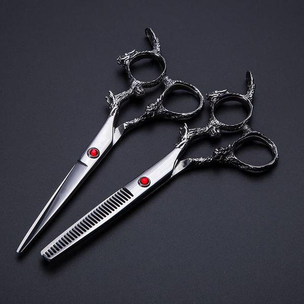

hair scissors professional 6 inch japan 440c dragon bag set cutting scissor barber thinning shears scisors hairdressing