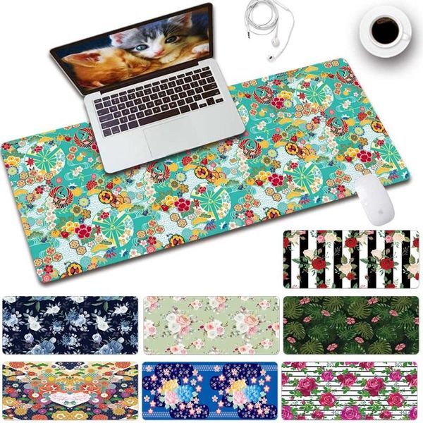 

mouse pads & wrist rests pad gaming gamer pu leather office flower pattern computer mousepad soft pc desk mat