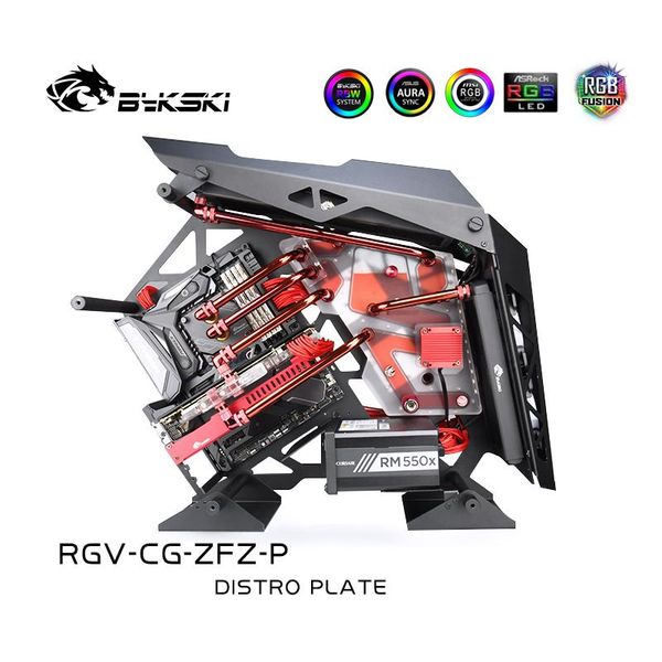 

bykski rgv-cg-zfz-p seaworthy tank board kit for cougar conquer case d-rgb cpu / gpu program block pc cooling fans & coolings