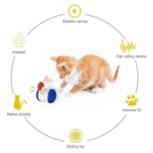 

cat toys chicken shape funny stick multicolor tumbler electric pet toy for kitten vocal supplies plastic entertainment x3s9