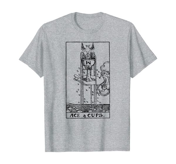 

tarot card : ace of cups | tarot t-shirt, White;black