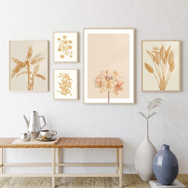 

paintings vintage abstract flower plant wall art lily chrysanthemum canvas painting nordic poster and print picture for living room decor